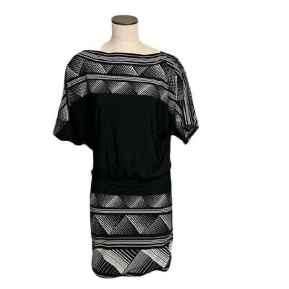 BCBGMaxazria Drop Waist boat neck stretch dress Size XS